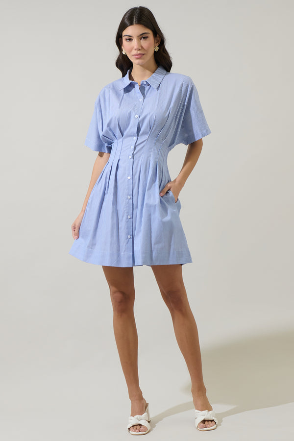 Sugarlips Fannie Striped Kristy Collared Mini Dress