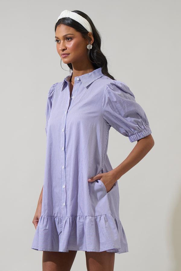 Sugarlips Fannie Striped Levy Button Down Shift Dress