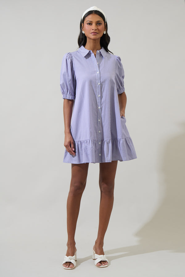 Sugarlips Fannie Striped Levy Button Down Shift Dress