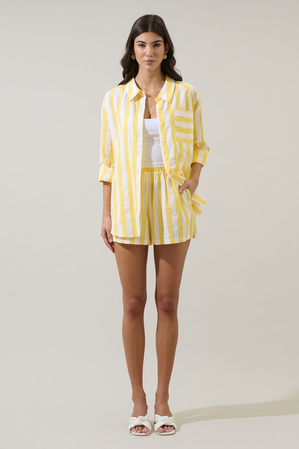 Sugarlips Fays Striped Dalton Boyfriend Button Down Shirt