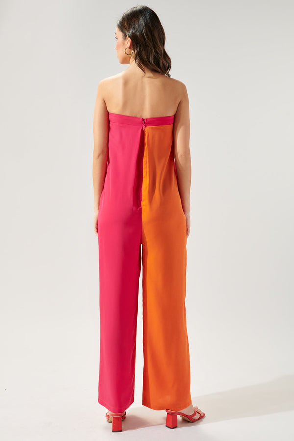 Sugarlips Feel The Beat Strapless Color Block Jumpsuit