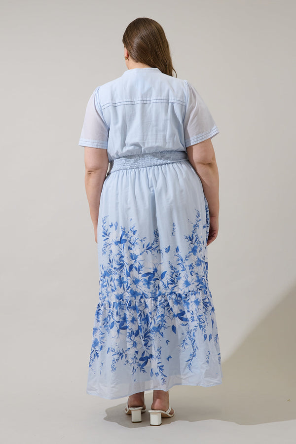 Sugarlips Fernie Field Janey Poplin Maxi Dress Curve