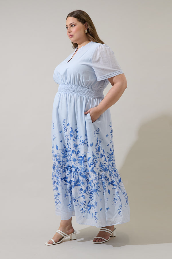 Sugarlips Fernie Field Janey Poplin Maxi Dress Curve