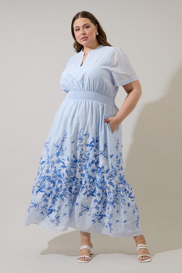 sugarlips Fernie Field Janey Poplin Maxi Dress Curve