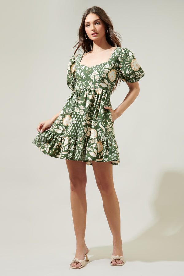 Sugarlips Fernwood Floral Evy Sweetheart Mini Dress