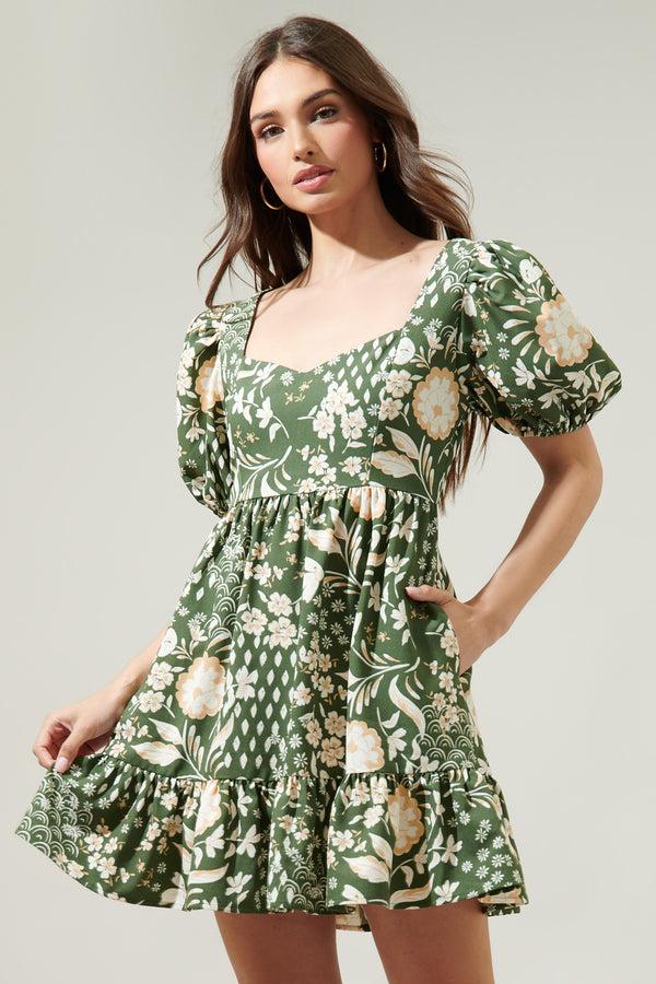 sugarlips Fernwood Floral Evy Sweetheart Mini Dress