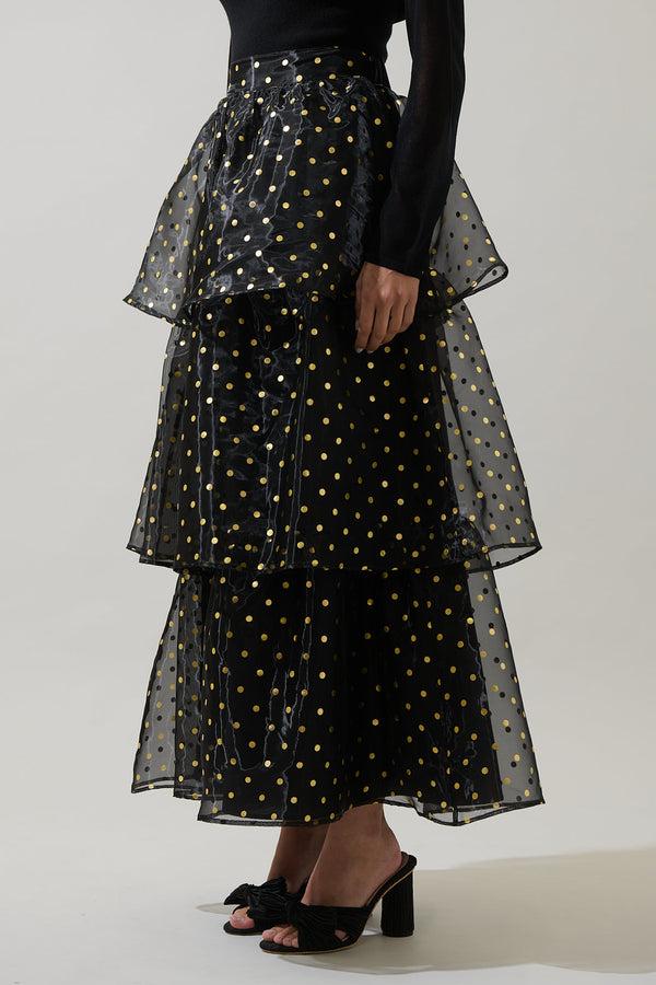 Sugarlips Ferris Polka Dot Halie Organza Maxi Skirt