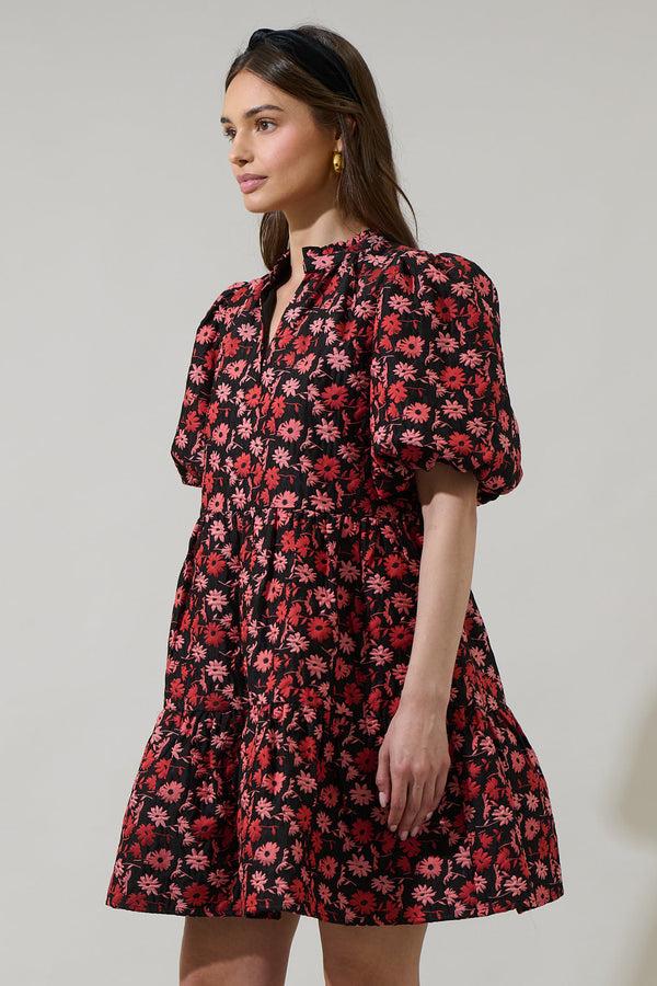 Sugarlips Fredonia Floral Jacey Babydoll Eyelet Mini Dress