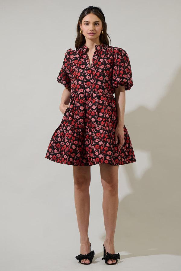 Sugarlips Fredonia Floral Jacey Babydoll Eyelet Mini Dress