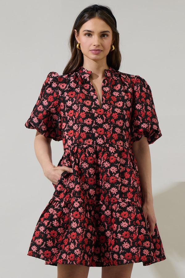 sugarlips Fredonia Floral Jacey Babydoll Eyelet Mini Dress
