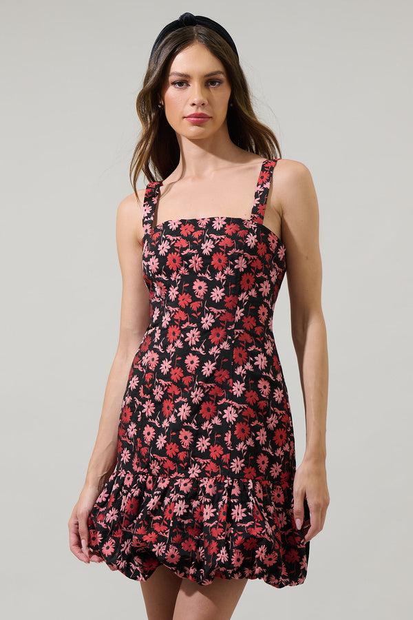 Sugarlips Fredonia Floral Jacquard Eloy Ruffle Mini Dress