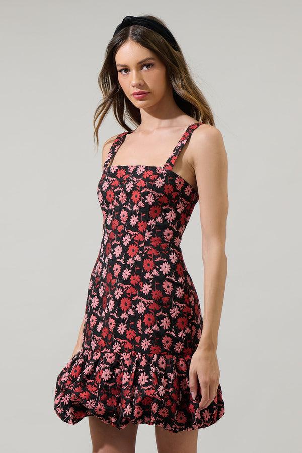 Sugarlips Fredonia Floral Jacquard Eloy Ruffle Mini Dress