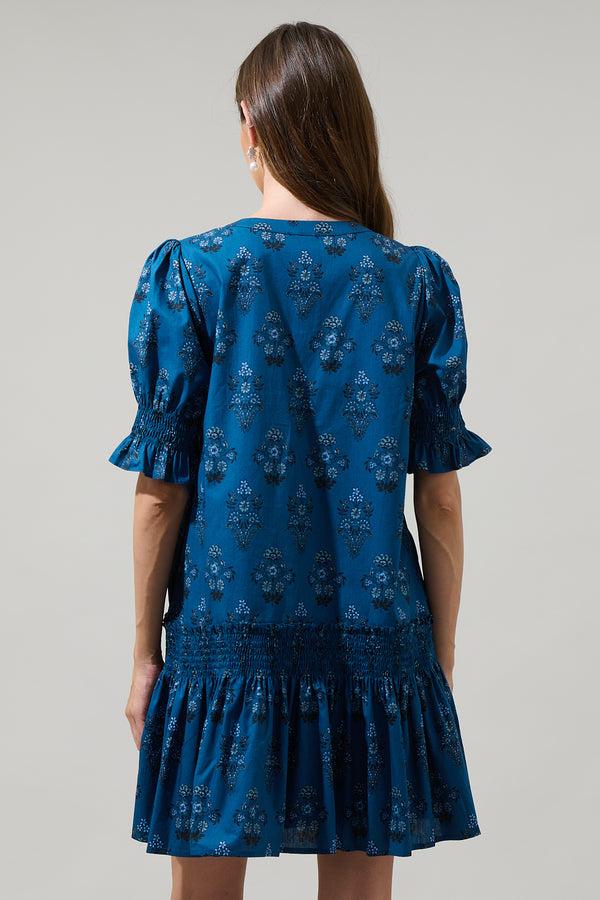 Sugarlips Gardena Floral Marinella Smocked Mini Dress