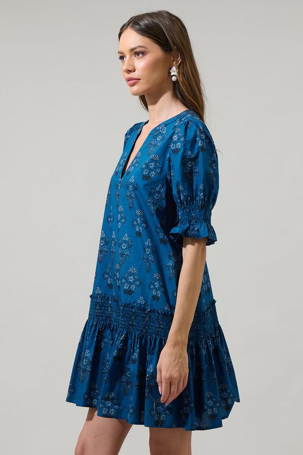 Sugarlips Gardena Floral Marinella Smocked Mini Dress