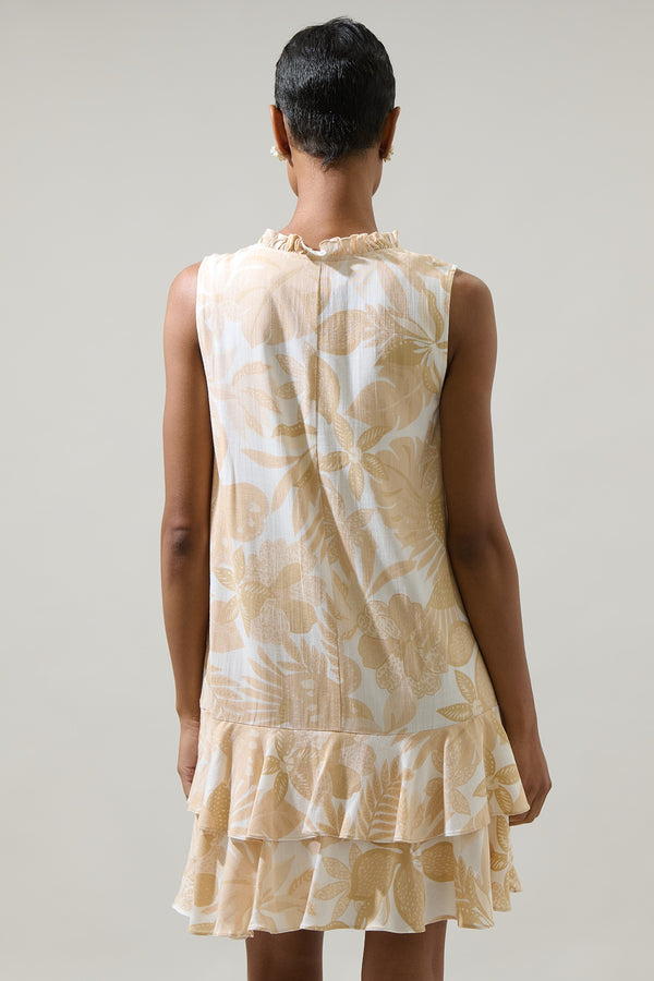 Sugarlips Geneva Floral Graceland Ruffle Trim Mini Dress