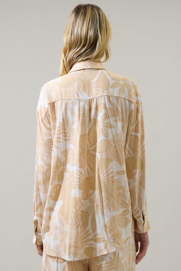 Sugarlips Geneva Floral State Oversized Button Down Shirt