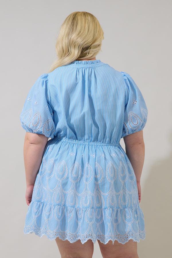 Sugarlips Geyser Striped Eyelet Marissa Mini Dress Curve