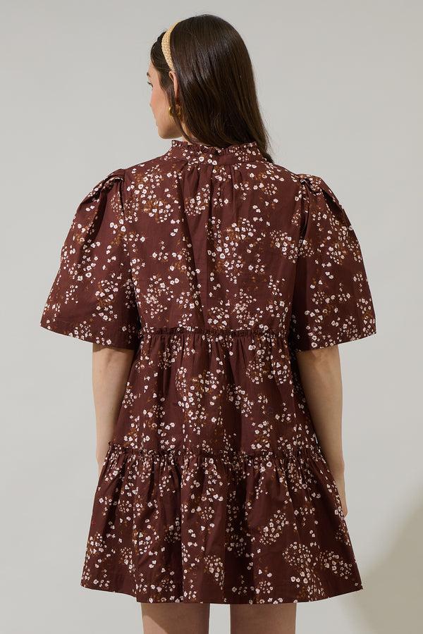 Sugarlips Gibson Floral Dixie Split Neck Shift Dress
