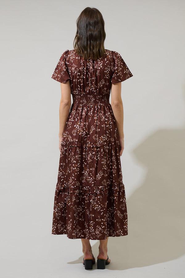 Sugarlips Gibson Floral Palmer Poplin Tiered Maxi Dress