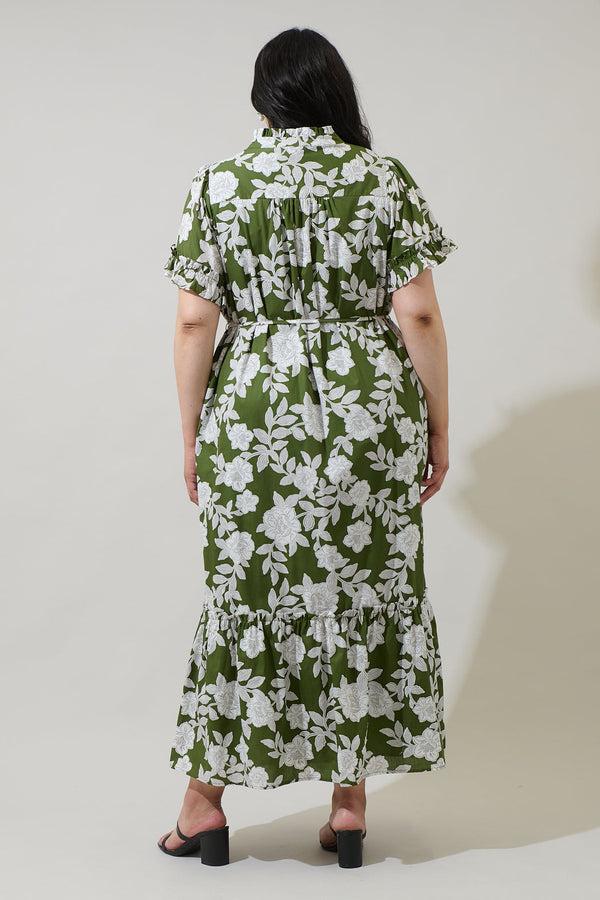 Sugarlips Haizley Floral Alna Button Up Midi Dress Curve