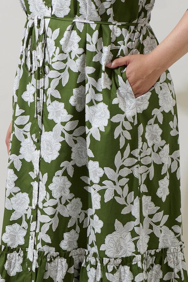 Sugarlips Haizley Floral Alna Button Up Midi Dress Curve