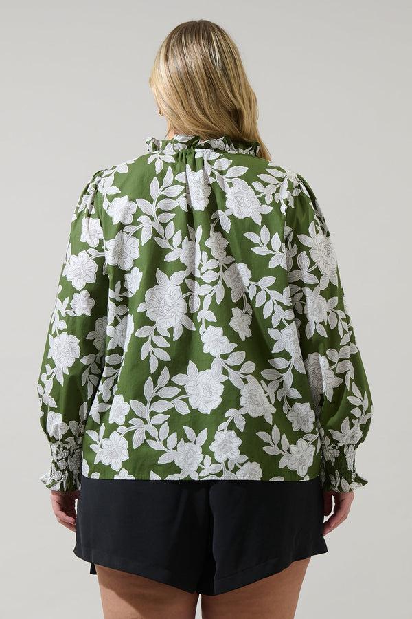 Sugarlips Haizley Floral Minny Long Sleeve Top Curve