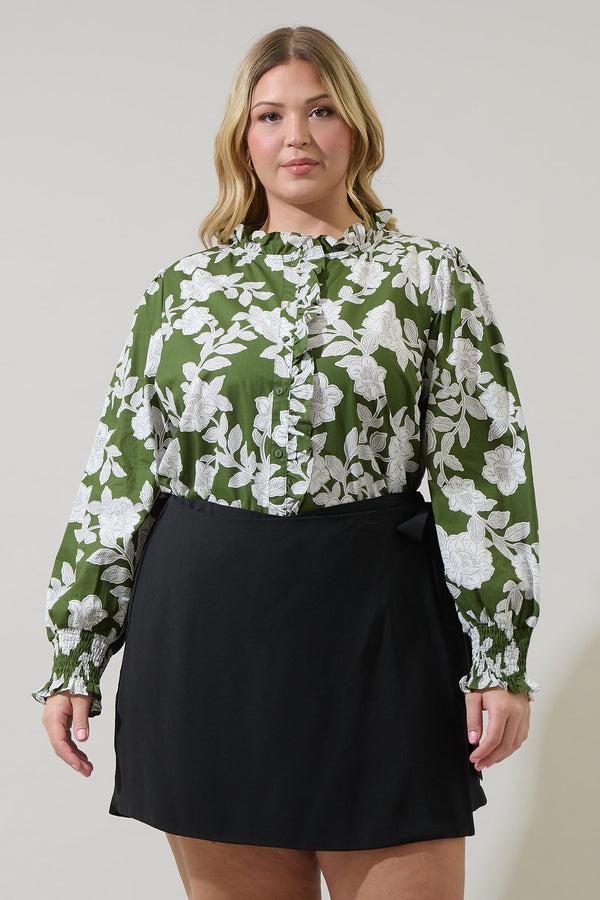 sugarlips Haizley Floral Minny Long Sleeve Top Curve