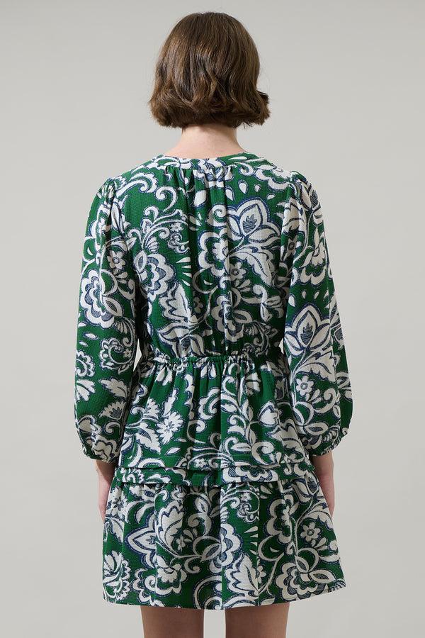 Sugarlips Harriet Floral Barie Button Down Mini Dress
