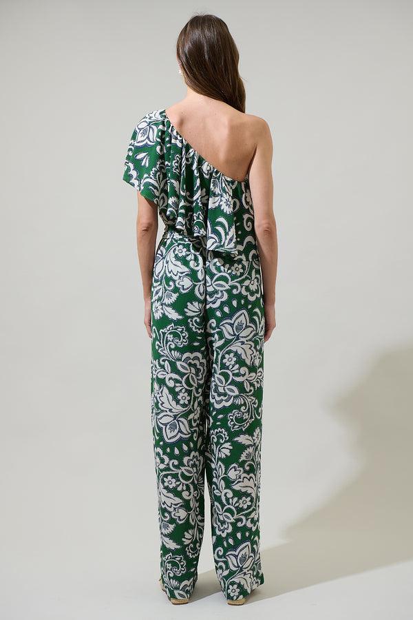 Sugarlips Harriet Floral Kaley One Shoulder Jumpsuit