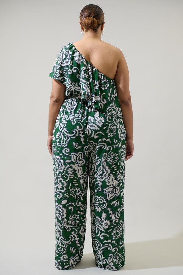Sugarlips Harriet Floral Kaley One Shoulder Jumpsuit Curve