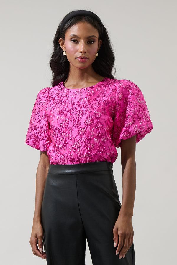 Sugarlips Harrington Jacquard Floral Joi Bubble Top