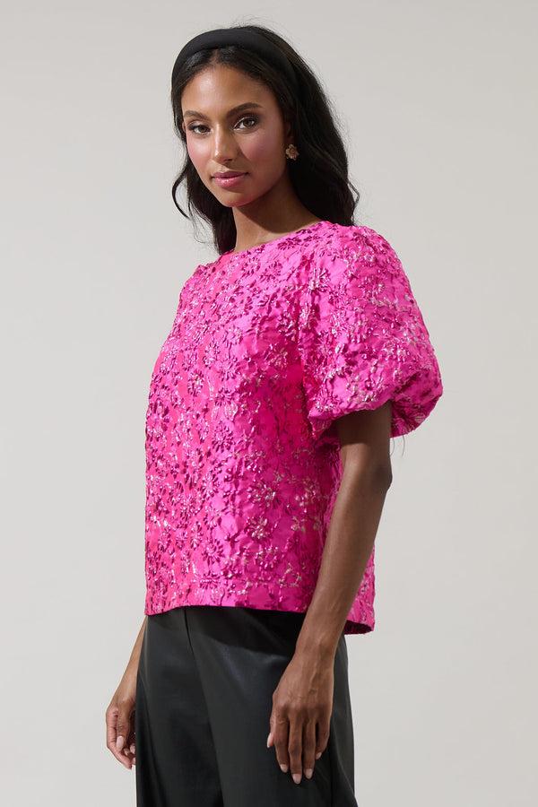 Sugarlips Harrington Jacquard Floral Joi Bubble Top