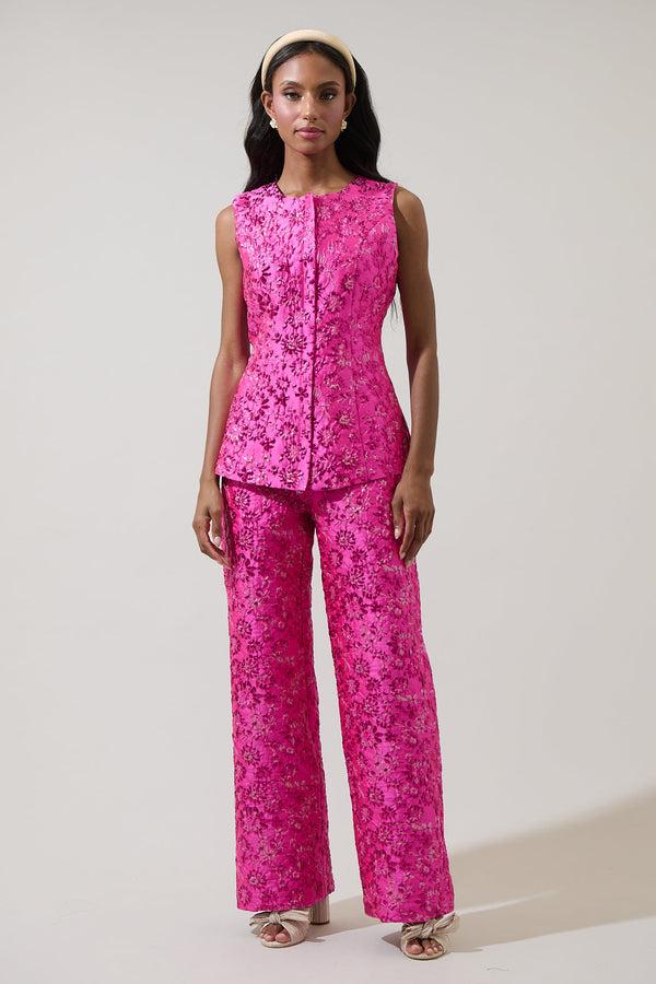 Sugarlips Harrington Jacquard Hestia Wide Leg Pants