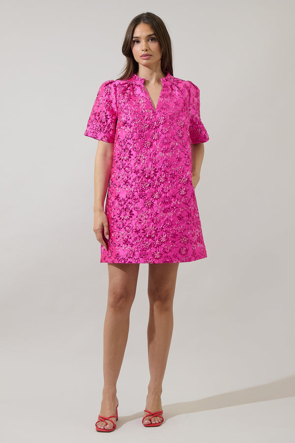 Sugarlips Harrington Jacquard Vicki Shift Mini Dress