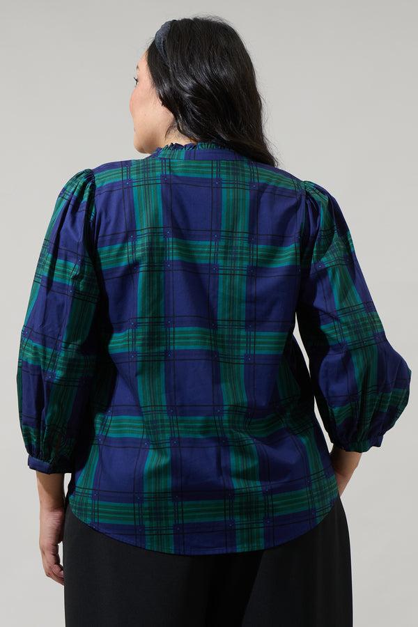 Sugarlips Harrisville Plaid Ima Button Up Top Curve