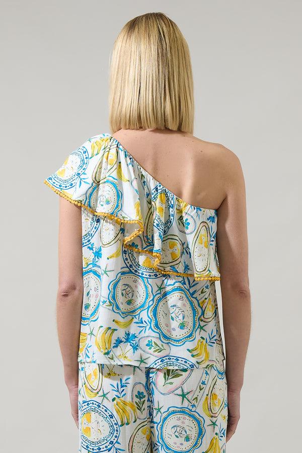 Sugarlips Harvest Island Brinley One Shoulder Ruffle Top