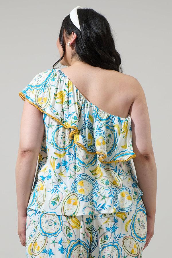 Sugarlips Harvest Island Brinley One Shoulder Ruffle Top Curve
