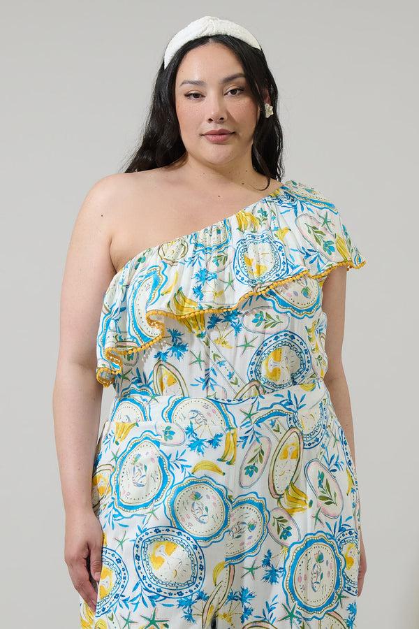 sugarlips Harvest Island Brinley One Shoulder Ruffle Top Curve