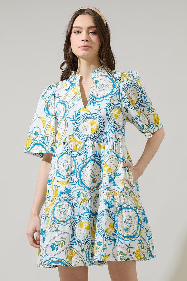 sugarlips Harvest Island Dixie Split Neck Shift Dress