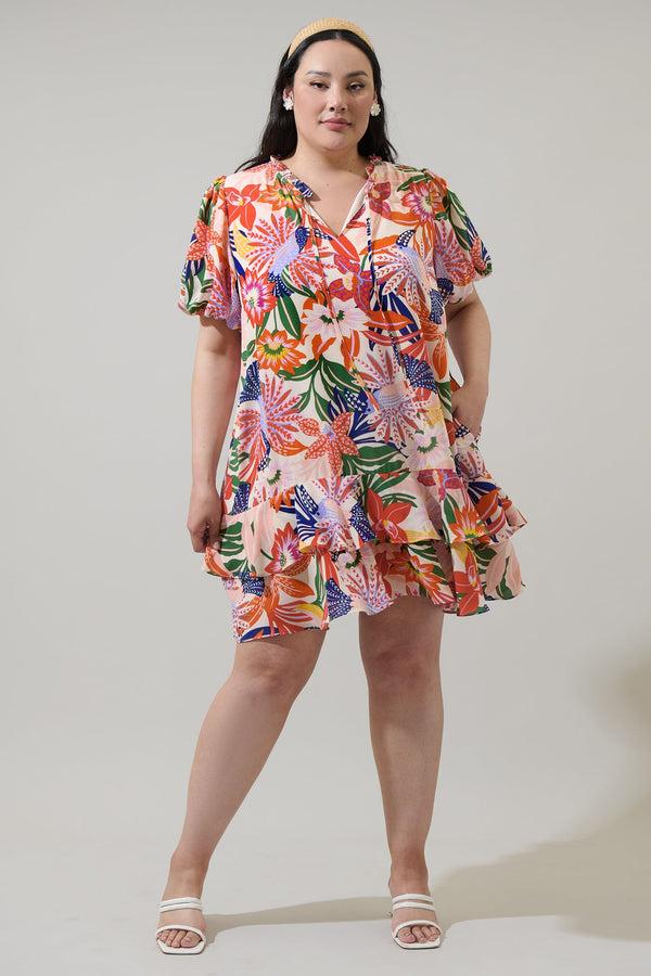Sugarlips Hatley Floral Runner Up Shift Dress Curve