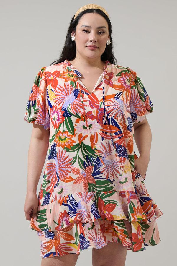 sugarlips Hatley Floral Runner Up Shift Dress Curve