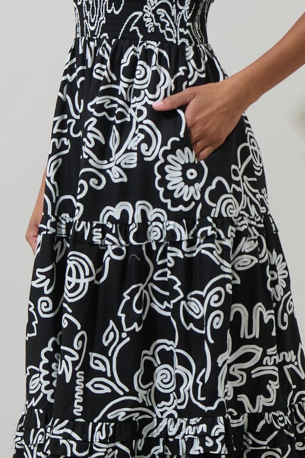 Sugarlips Haylie Floral Palmer Poplin Tiered Maxi Dress