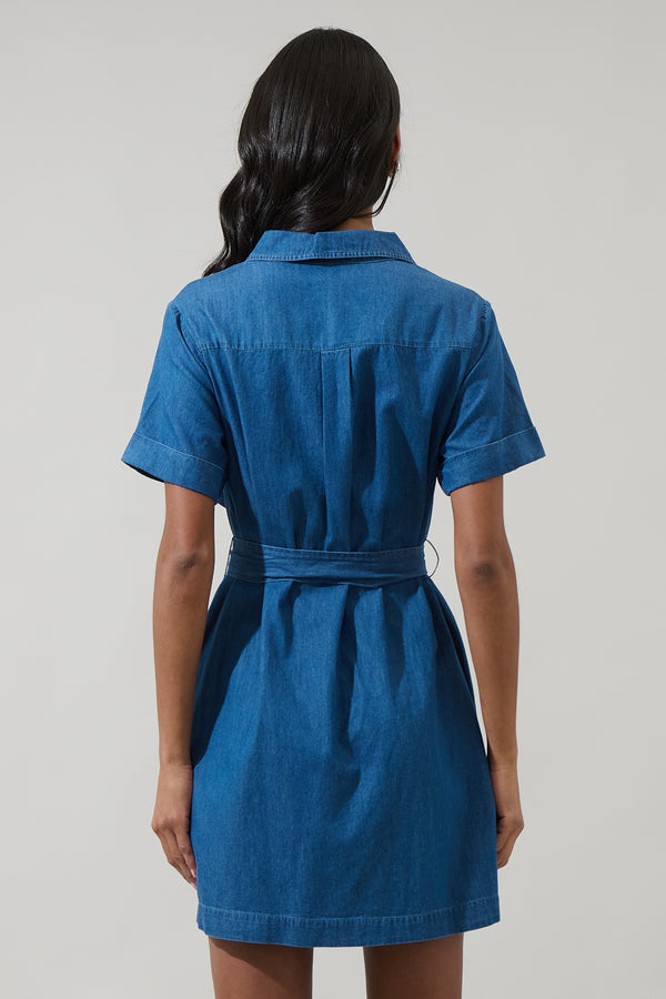 Sugarlips Haysville Denim Gracey Button Down Mini Dress