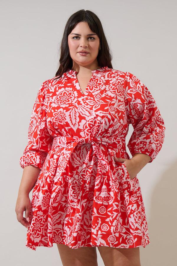 sugarlips Hazen Floral Leola Shift Mini Dress Curve
