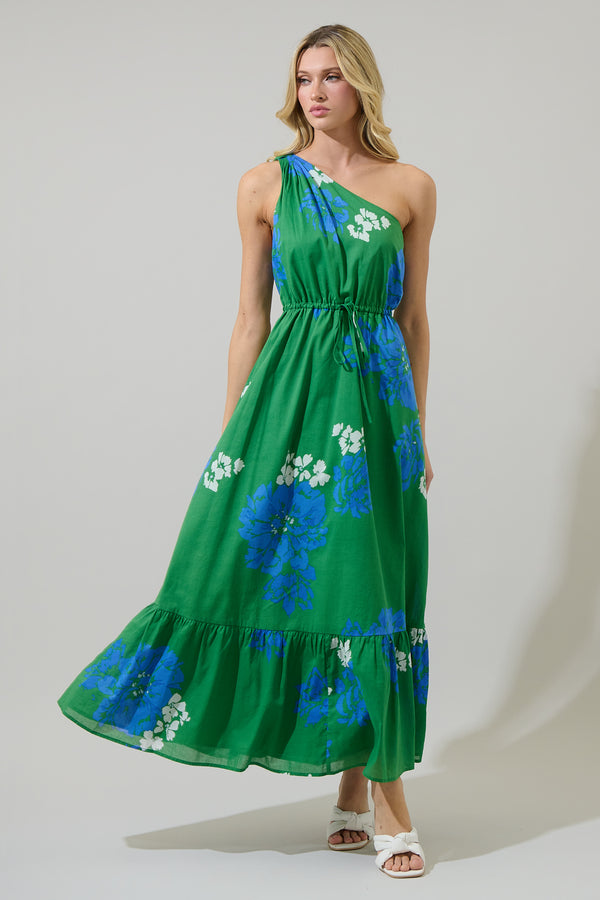 Sugarlips Hemmi Floral Elya One Shoulder Maxi Dress