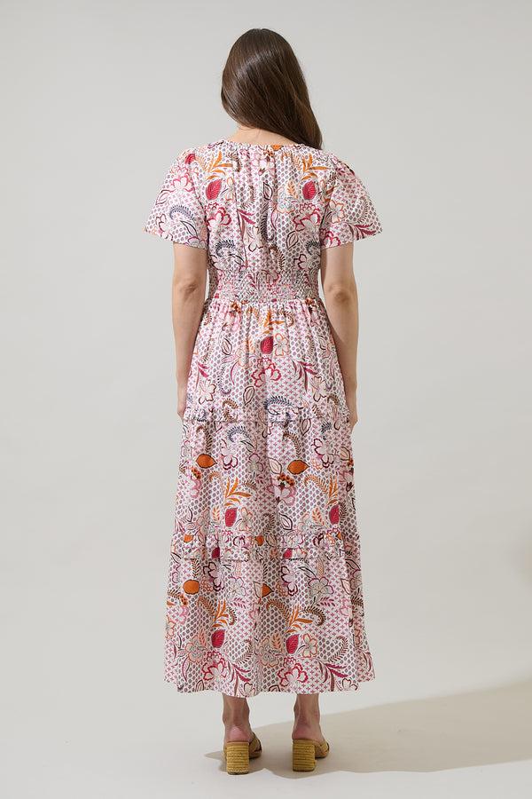 Sugarlips Hendry Floral Palmer Poplin Tiered Maxi Dress