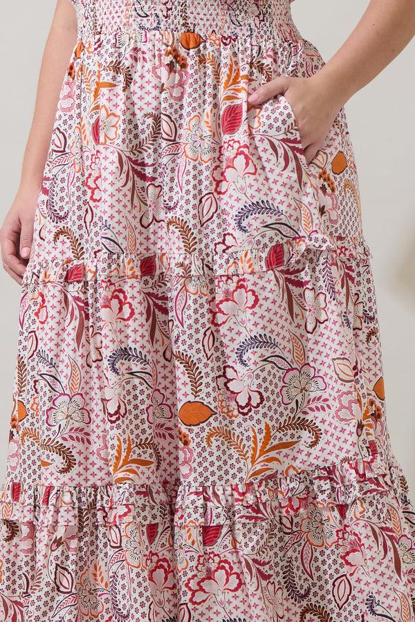 Sugarlips Hendry Floral Palmer Poplin Tiered Maxi Dress Curve