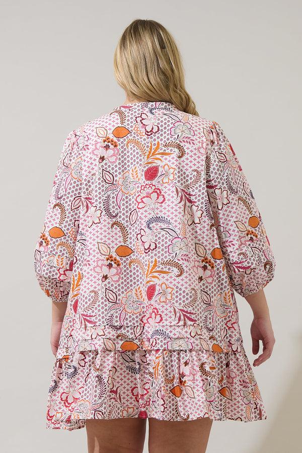 Sugarlips Hendry Floral Velma Ruffle Shift Dress Curve