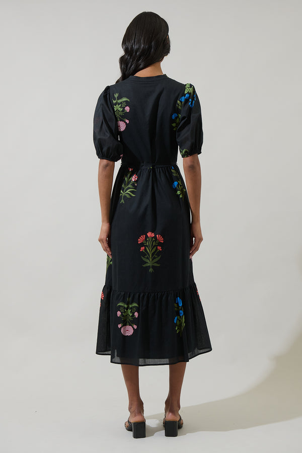Sugarlips Hester Floral Beth Button Down Midi Dress