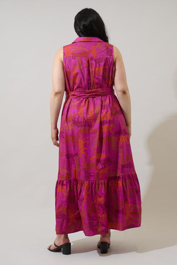 Sugarlips In The Jungle Cileah Collared Maxi Dress Curve